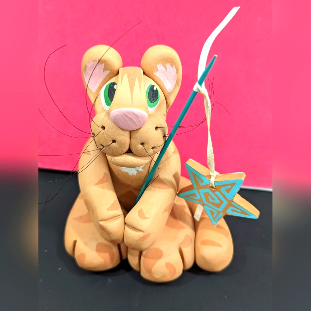 VTG Hand Sculpted Pottery Cat by Falconer